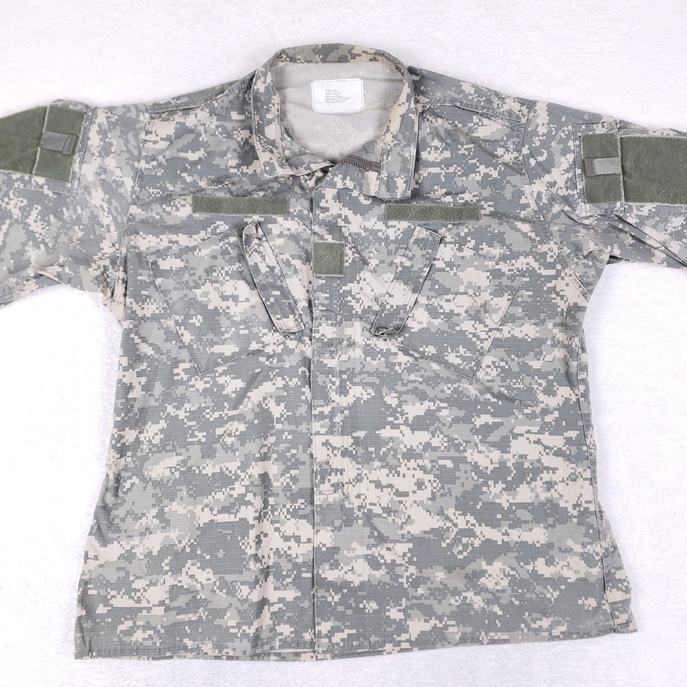 American Apparel Army Combat Uniform Coat XL Long Digital Camo Military‎ Jacket